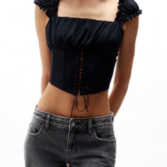 Kendall & Kylie Tops - kendall and kylie black lace up corset top